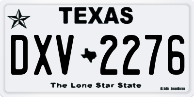 TX license plate DXV2276
