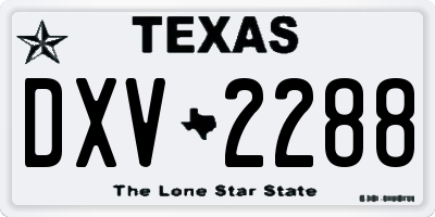 TX license plate DXV2288