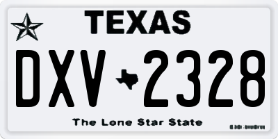 TX license plate DXV2328