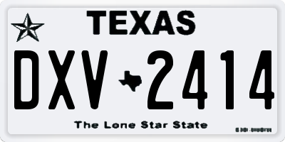 TX license plate DXV2414