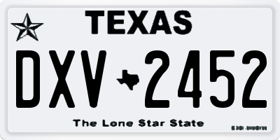 TX license plate DXV2452