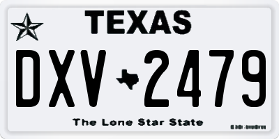TX license plate DXV2479