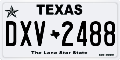 TX license plate DXV2488