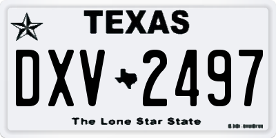 TX license plate DXV2497