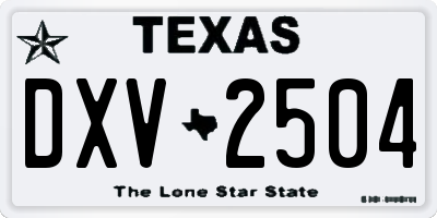 TX license plate DXV2504