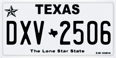 TX license plate DXV2506