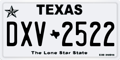 TX license plate DXV2522