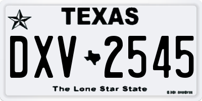 TX license plate DXV2545