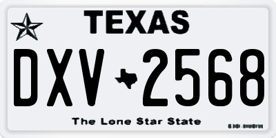 TX license plate DXV2568