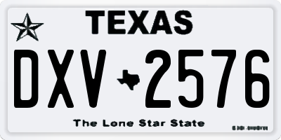 TX license plate DXV2576