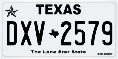 TX license plate DXV2579