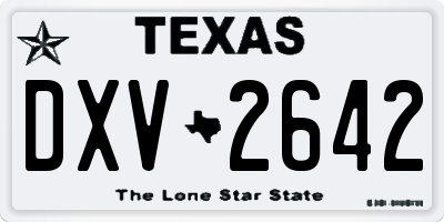 TX license plate DXV2642