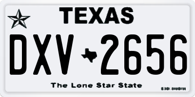 TX license plate DXV2656