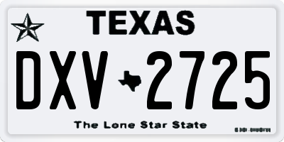 TX license plate DXV2725