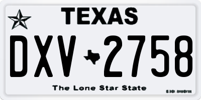 TX license plate DXV2758