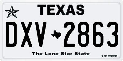 TX license plate DXV2863