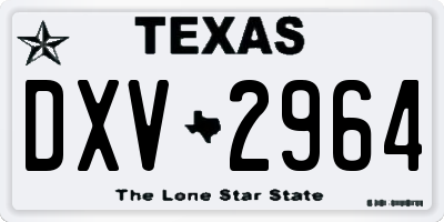 TX license plate DXV2964