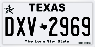 TX license plate DXV2969