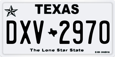 TX license plate DXV2970