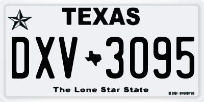 TX license plate DXV3095