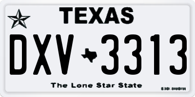 TX license plate DXV3313
