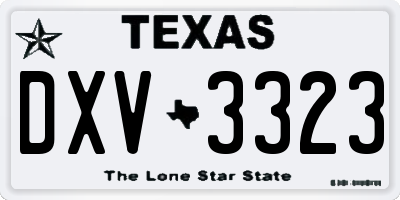 TX license plate DXV3323