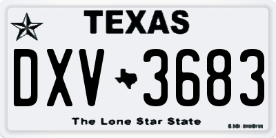 TX license plate DXV3683