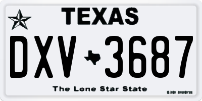 TX license plate DXV3687