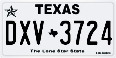 TX license plate DXV3724