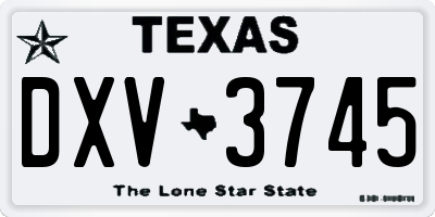 TX license plate DXV3745