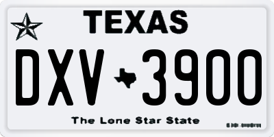 TX license plate DXV3900