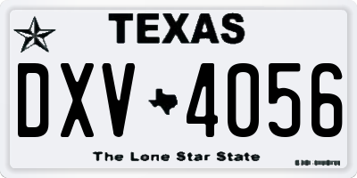 TX license plate DXV4056