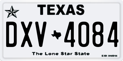 TX license plate DXV4084