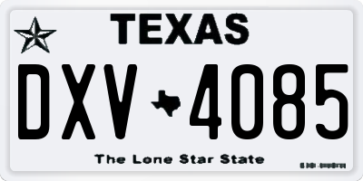 TX license plate DXV4085