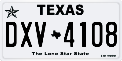 TX license plate DXV4108