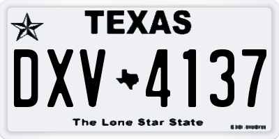 TX license plate DXV4137