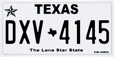 TX license plate DXV4145