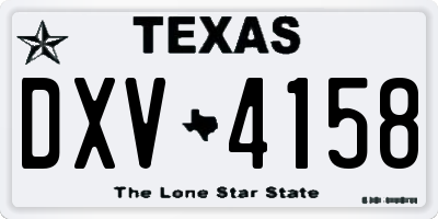 TX license plate DXV4158