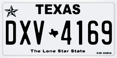 TX license plate DXV4169