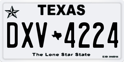 TX license plate DXV4224