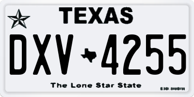 TX license plate DXV4255