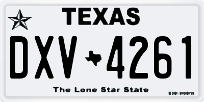 TX license plate DXV4261