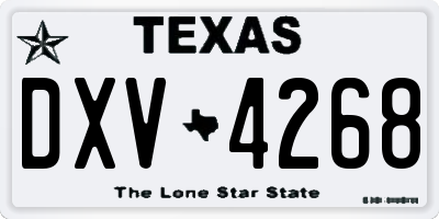 TX license plate DXV4268