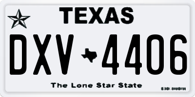 TX license plate DXV4406