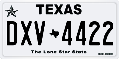 TX license plate DXV4422