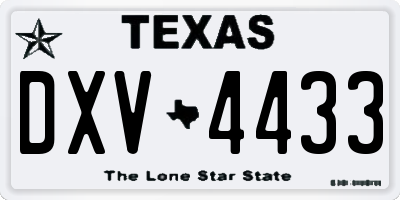 TX license plate DXV4433