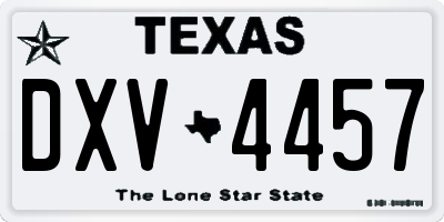 TX license plate DXV4457
