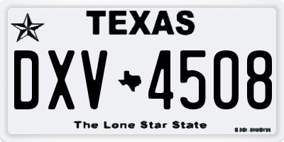TX license plate DXV4508