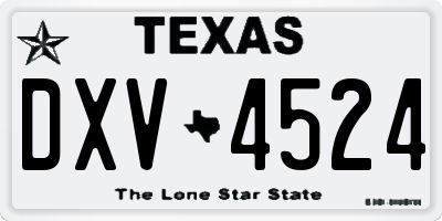 TX license plate DXV4524