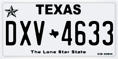 TX license plate DXV4633